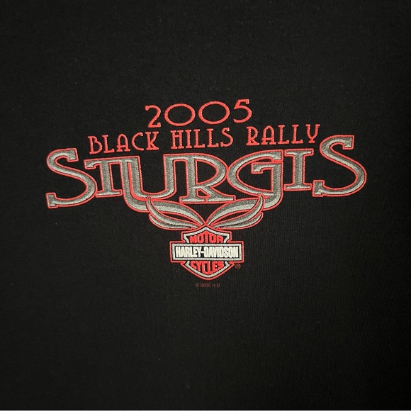 Y2K Harley Davidson Women XL Graphic Tshirt. Devils Tower Run Sturgis 65th Anniv - Picture 4 of 8